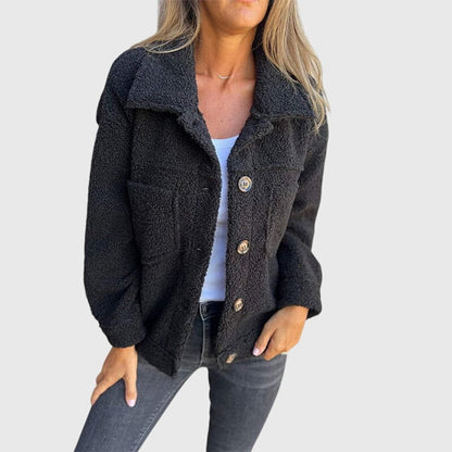 Fiona | Women's Cosy Button-Front Sherpa Fleece Jacket for Winter