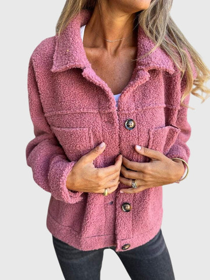 Fiona | Women's Cosy Button-Front Sherpa Fleece Jacket for Winter