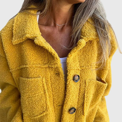 Fiona | Women's Cosy Button-Front Sherpa Fleece Jacket for Winter