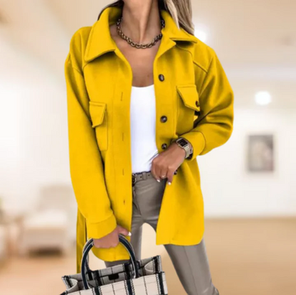 Lily | Women's Button-Front Shirt Jacket with Adjustable Tie Belt