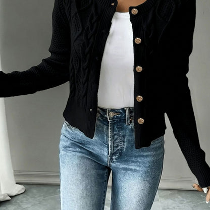 Katie | Women's Cable-Knit Cropped Cardigan for Winter