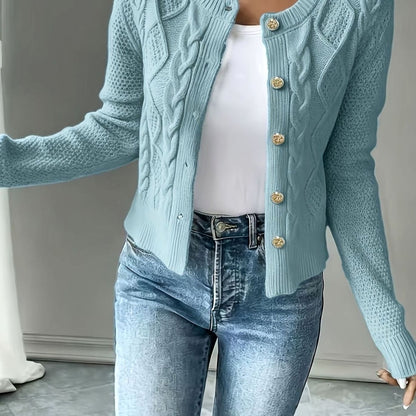 Katie | Women's Cable-Knit Cropped Cardigan for Winter