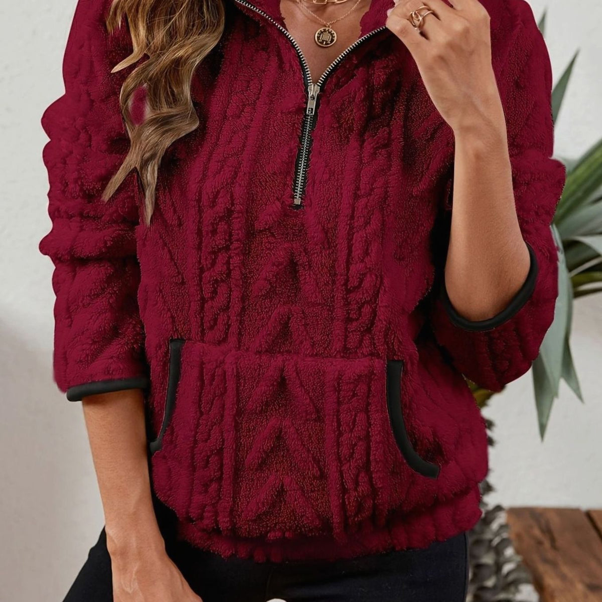 Daisy | Women's Soft Fleece Half-Zip Pullover Jumper for Winter