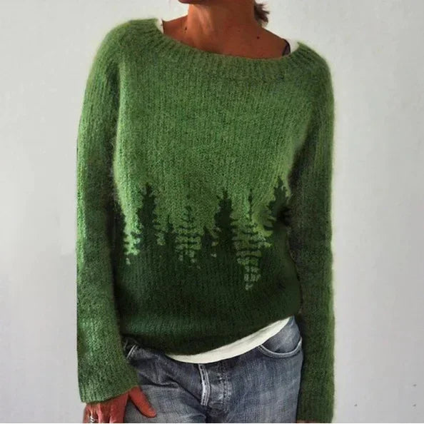 Alice | Women's Cosy Crew Neck Fair Isle Knit Jumper for Winter