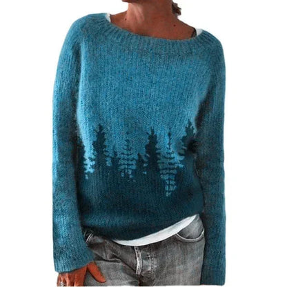 Alice | Women's Cosy Crew Neck Fair Isle Knit Jumper for Winter