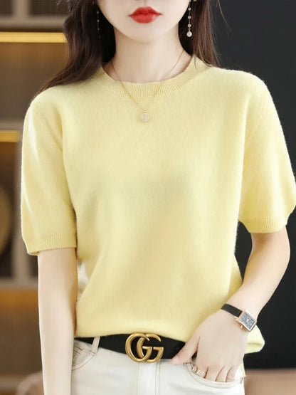 Olivia | Women's Merino Wool Blend Crew-Neck Knit Jumper for Winter