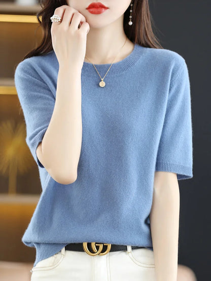 Olivia | Women's Merino Wool Blend Crew-Neck Knit Jumper for Winter
