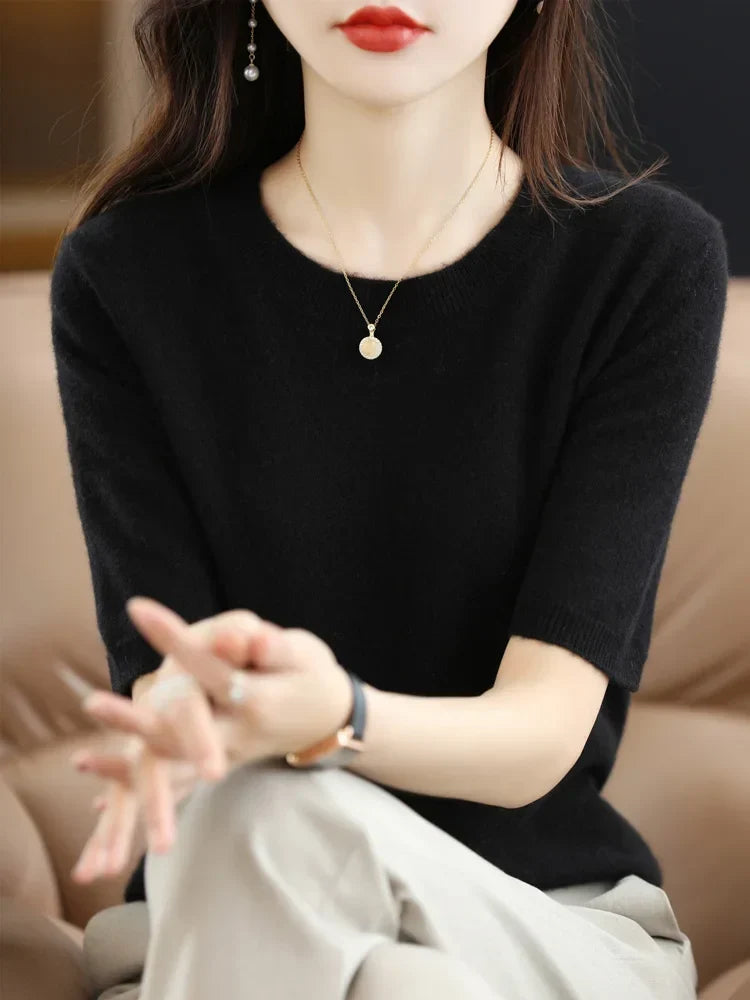 Olivia | Women's Merino Wool Blend Crew-Neck Knit Jumper for Winter
