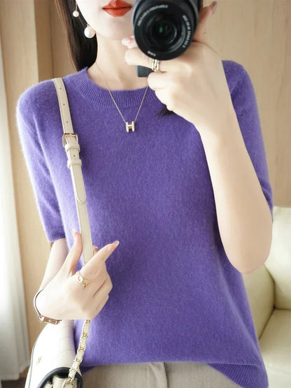 Olivia | Women's Merino Wool Blend Crew-Neck Knit Jumper for Winter