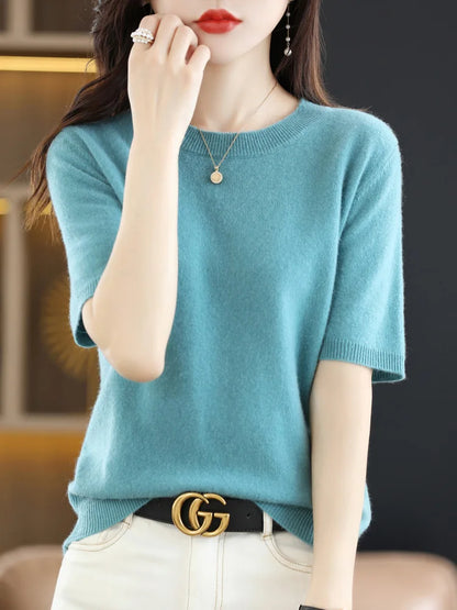 Olivia | Women's Merino Wool Blend Crew-Neck Knit Jumper for Winter