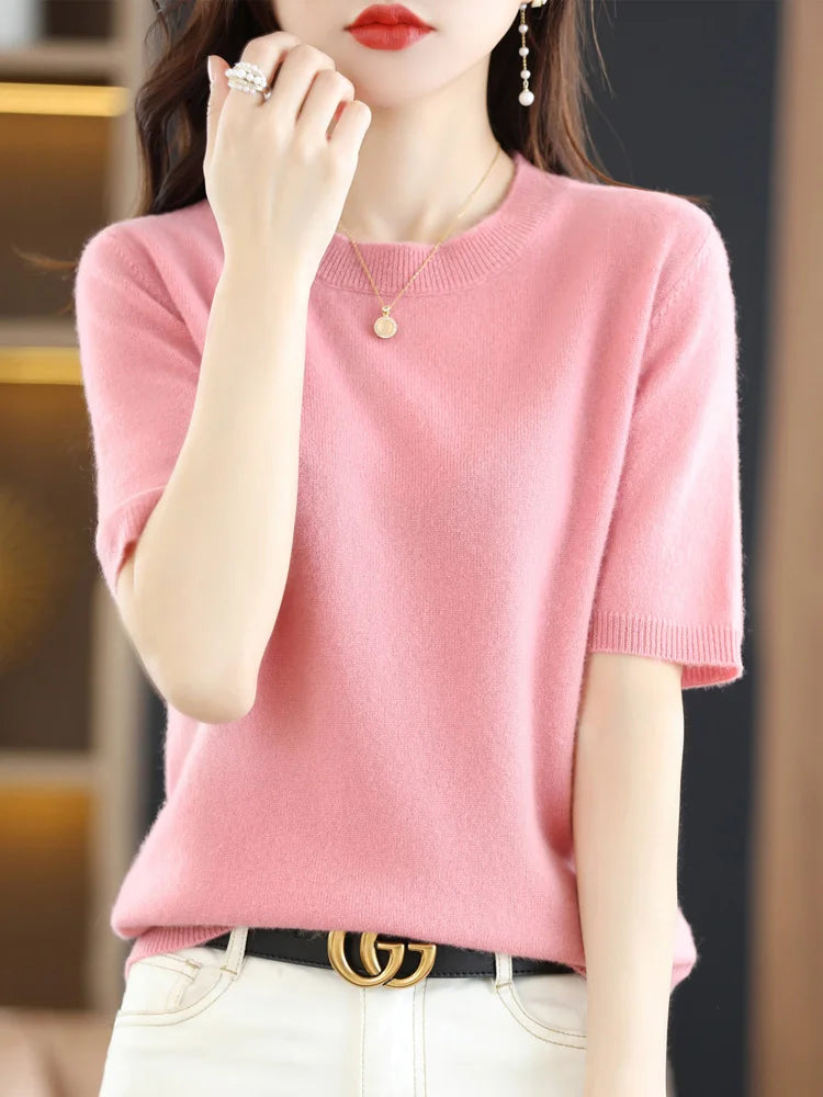 Olivia | Women's Merino Wool Blend Crew-Neck Knit Jumper for Winter