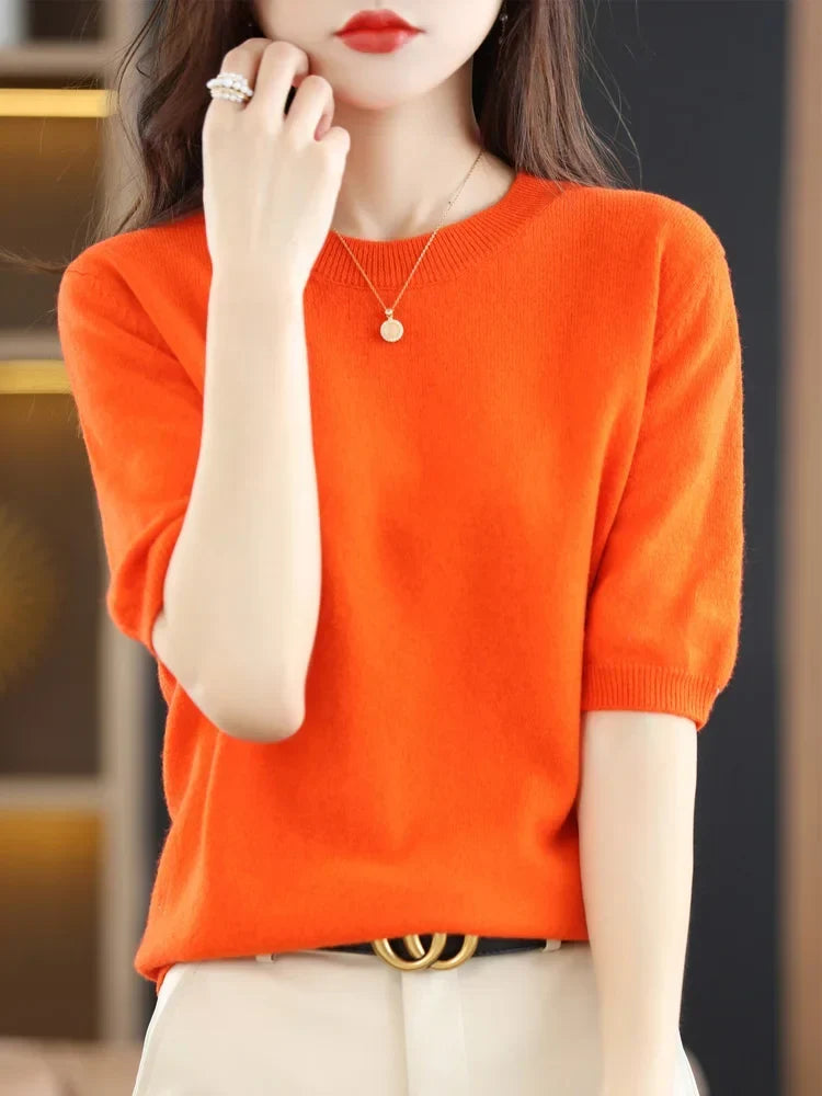Olivia | Women's Merino Wool Blend Crew-Neck Knit Jumper for Winter