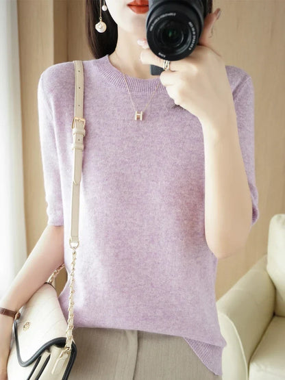 Olivia | Women's Merino Wool Blend Crew-Neck Knit Jumper for Winter