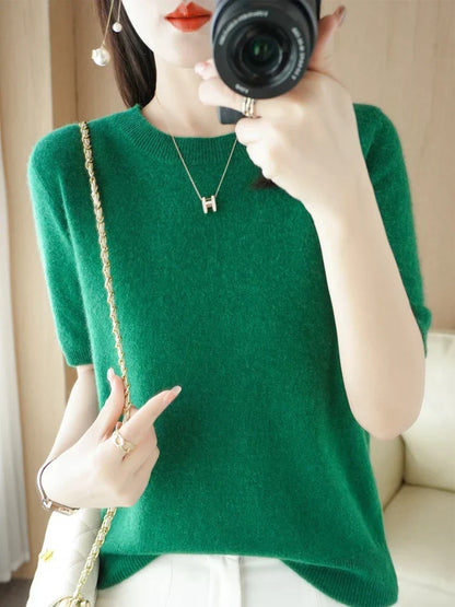 Olivia | Women's Merino Wool Blend Crew-Neck Knit Jumper for Winter