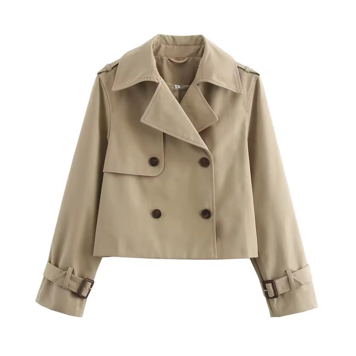 Verity | Women's Cropped Double-Breasted Trench Jacket
