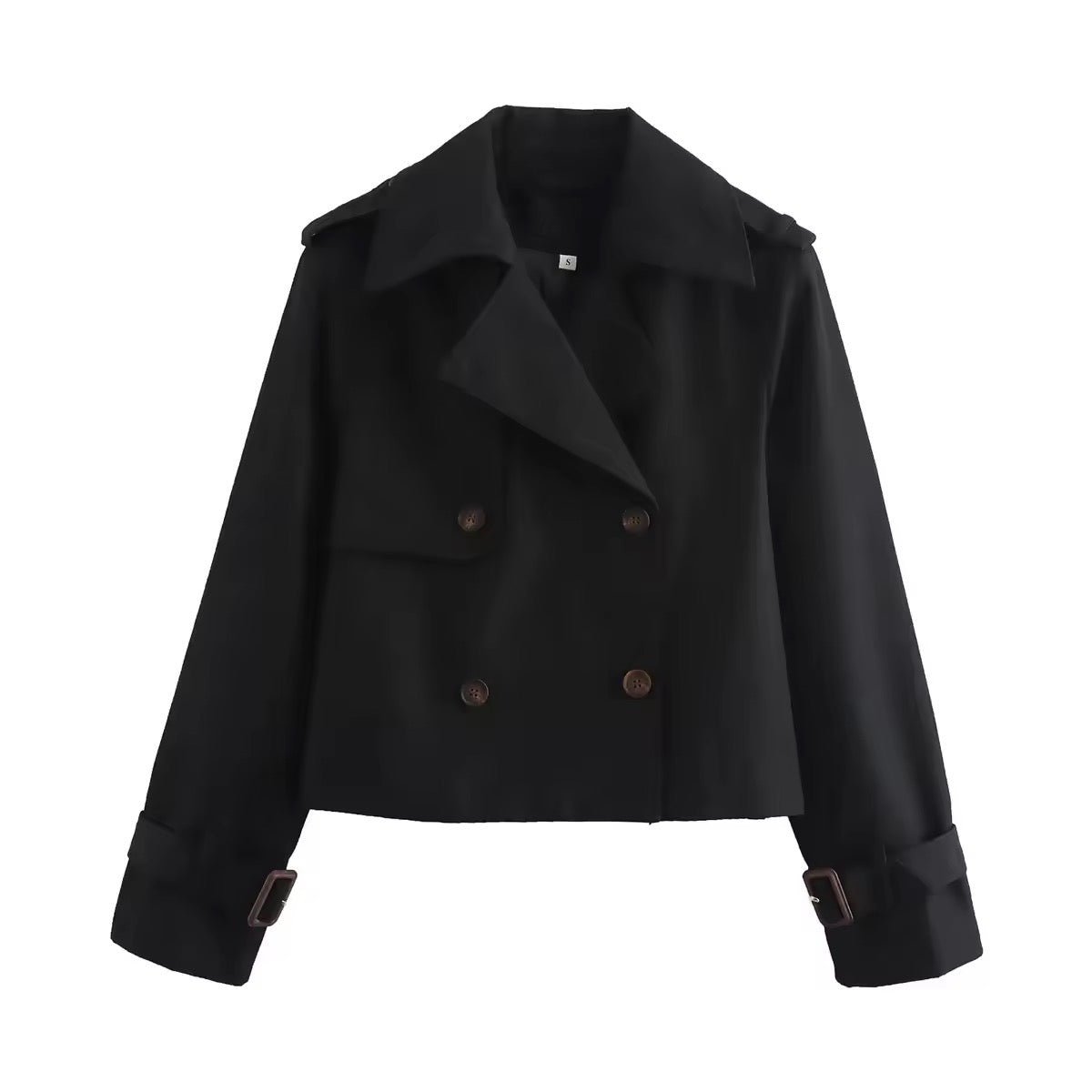 Verity | Women's Cropped Double-Breasted Trench Jacket