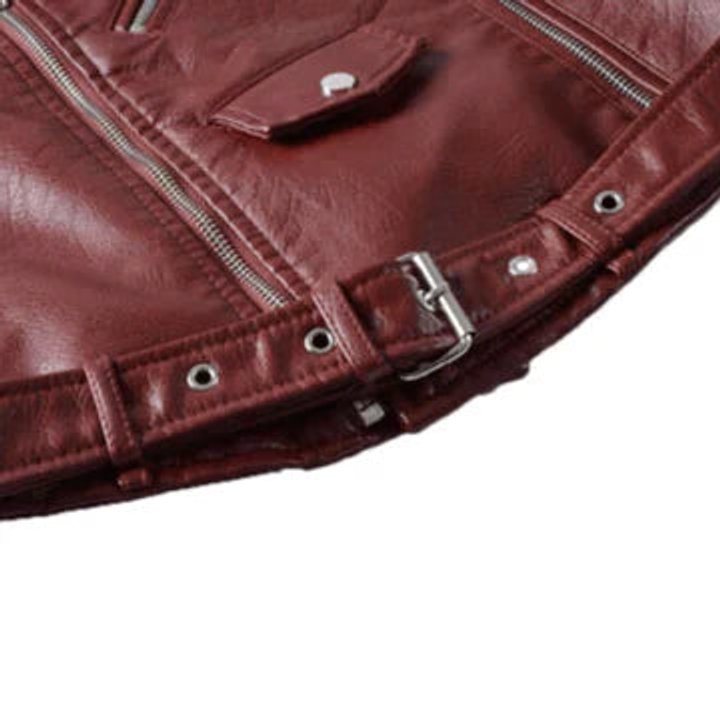 Rosie | Women's Cropped Faux Leather Moto Zip-Up Jacket