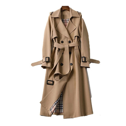 Bethany | Women's Double-Breasted Longline Trench Coat with Waist Belt