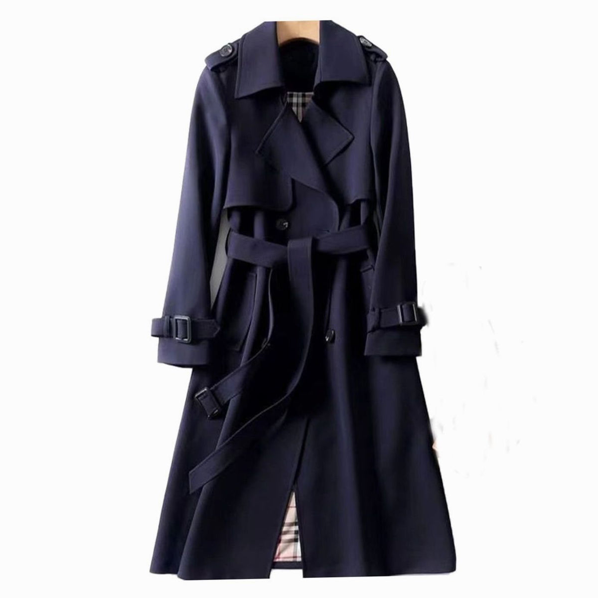 Bethany | Women's Double-Breasted Longline Trench Coat with Waist Belt