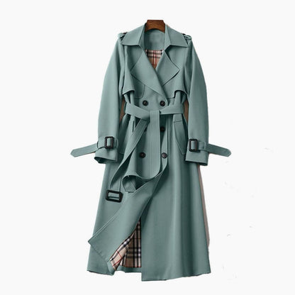 Bethany | Women's Double-Breasted Longline Trench Coat with Waist Belt