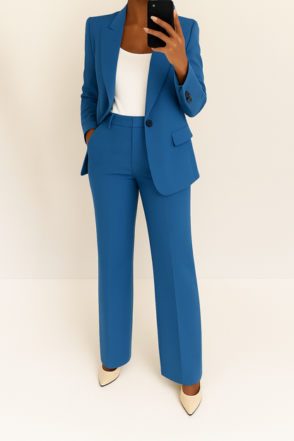 Erin | Women's Elegant Blazer & Wide-Leg Trousers Suit Set