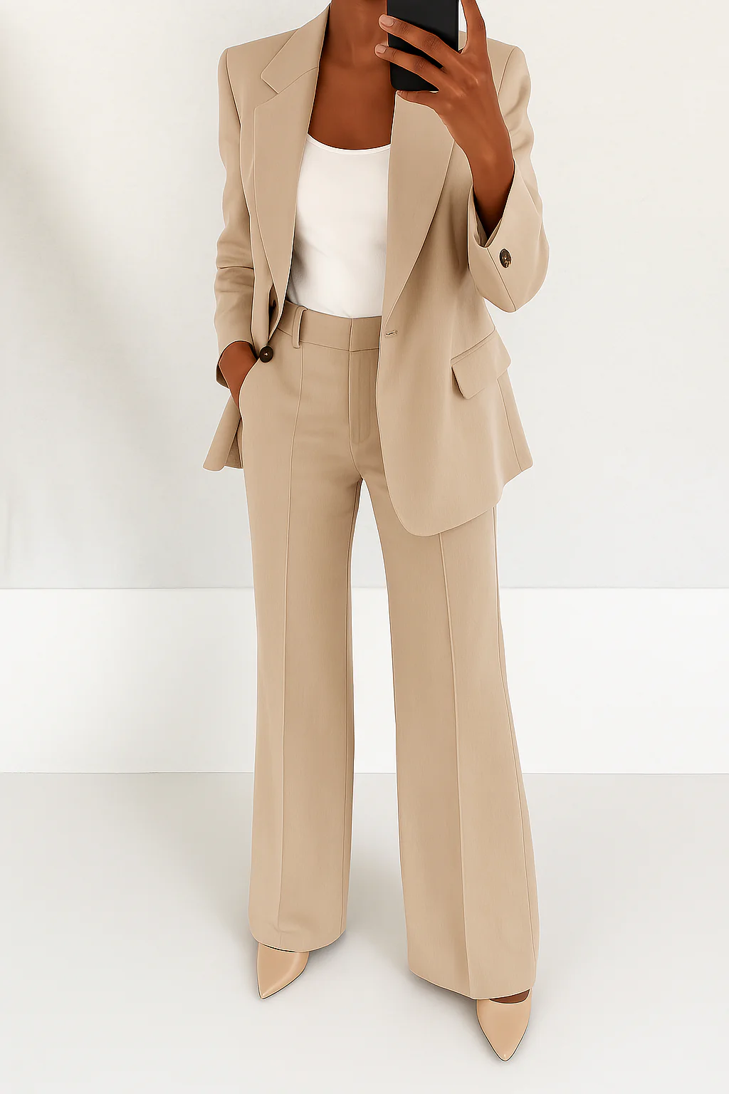 Erin | Women's Elegant Blazer & Wide-Leg Trousers Suit Set