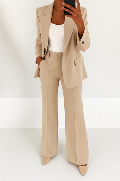 Erin | Women's Elegant Blazer & Wide-Leg Trousers Suit Set