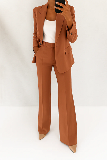 Erin | Women's Elegant Blazer & Wide-Leg Trousers Suit Set