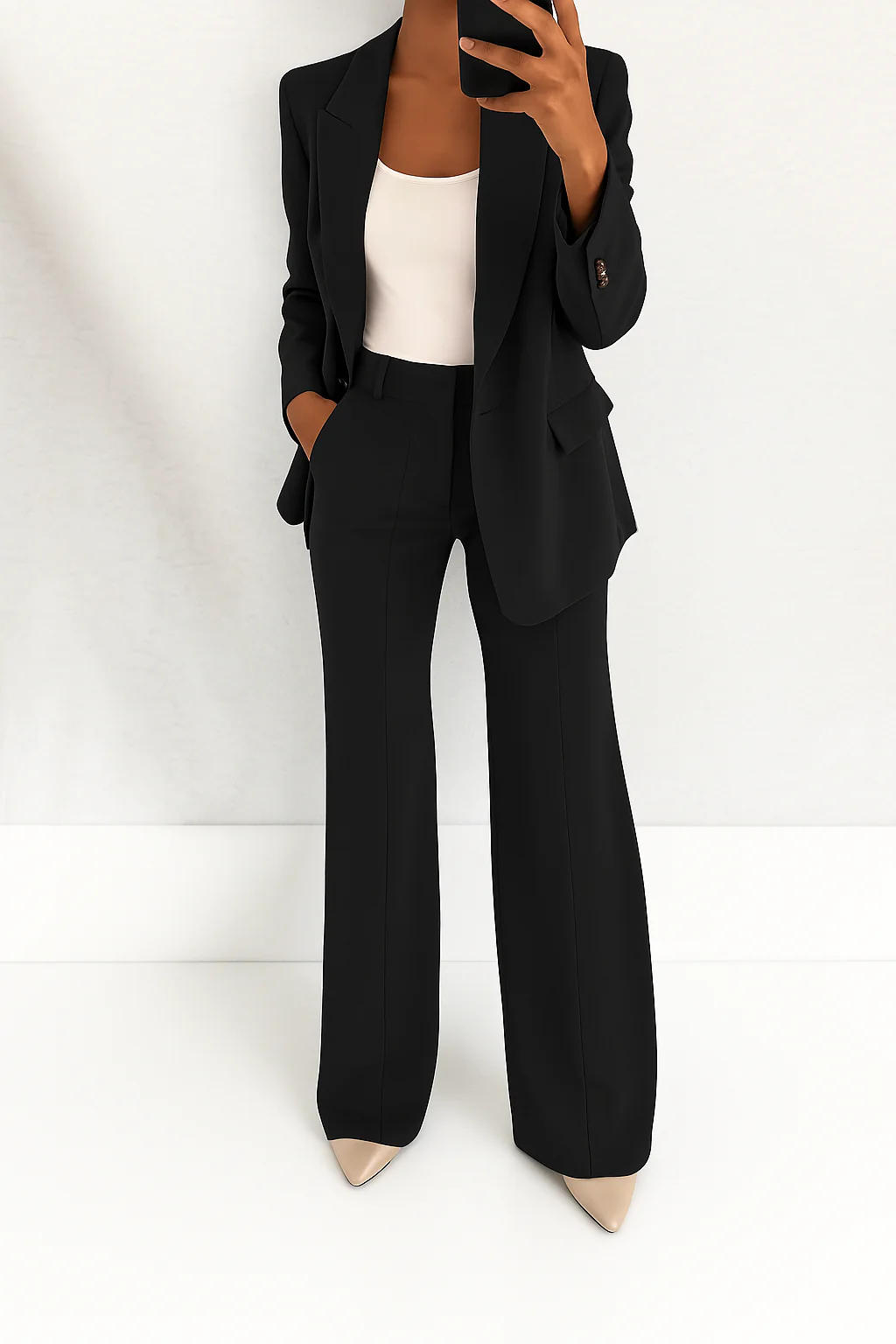 Erin | Women's Elegant Blazer & Wide-Leg Trousers Suit Set