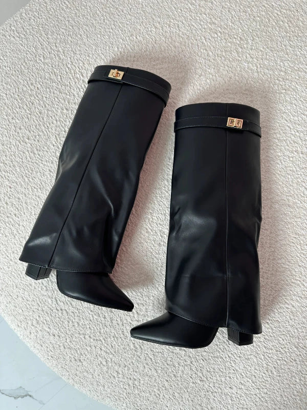 Penny | Women's Elegant PU Leather Block Heel Boots