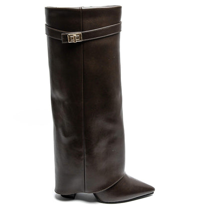 Penny | Women's Elegant PU Leather Block Heel Boots