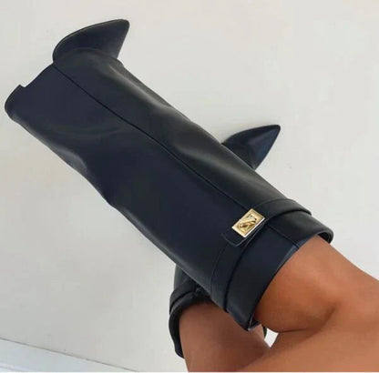 Penny | Women's Elegant PU Leather Block Heel Boots