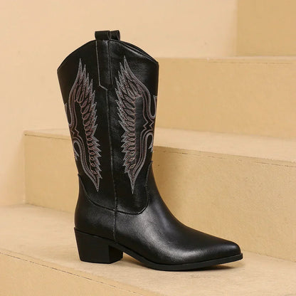Florence | Women's Embroidered Pointed-Toe Ankle Boots