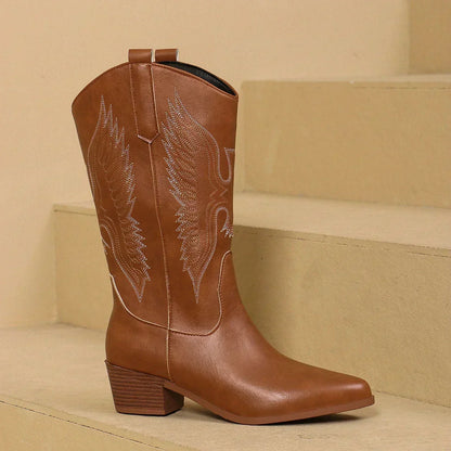 Florence | Women's Embroidered Pointed-Toe Ankle Boots