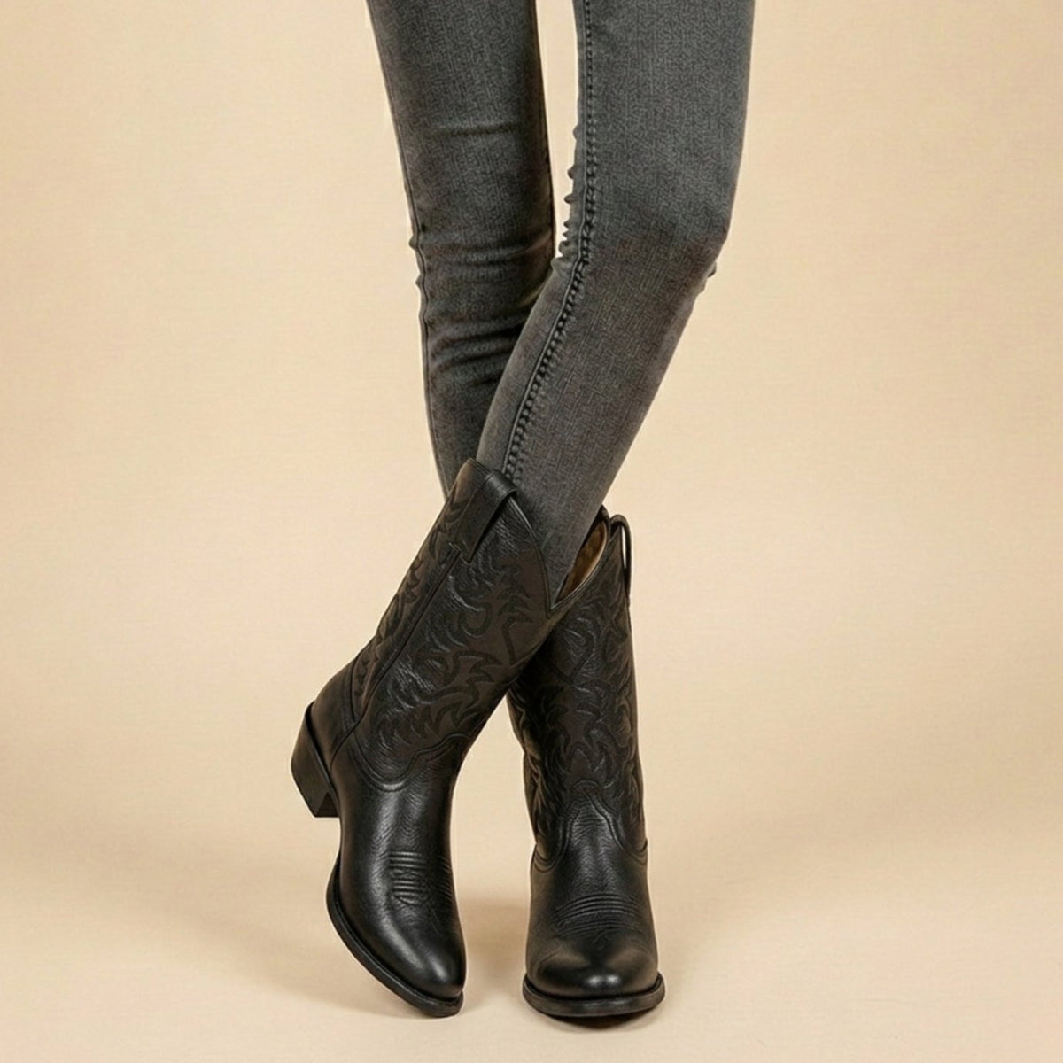 Thea | Women's Embroidered Western Cowboy Mid-Calf Boots