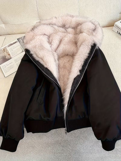 Verity | Women's Chic Faux Fur Bomber Jacket