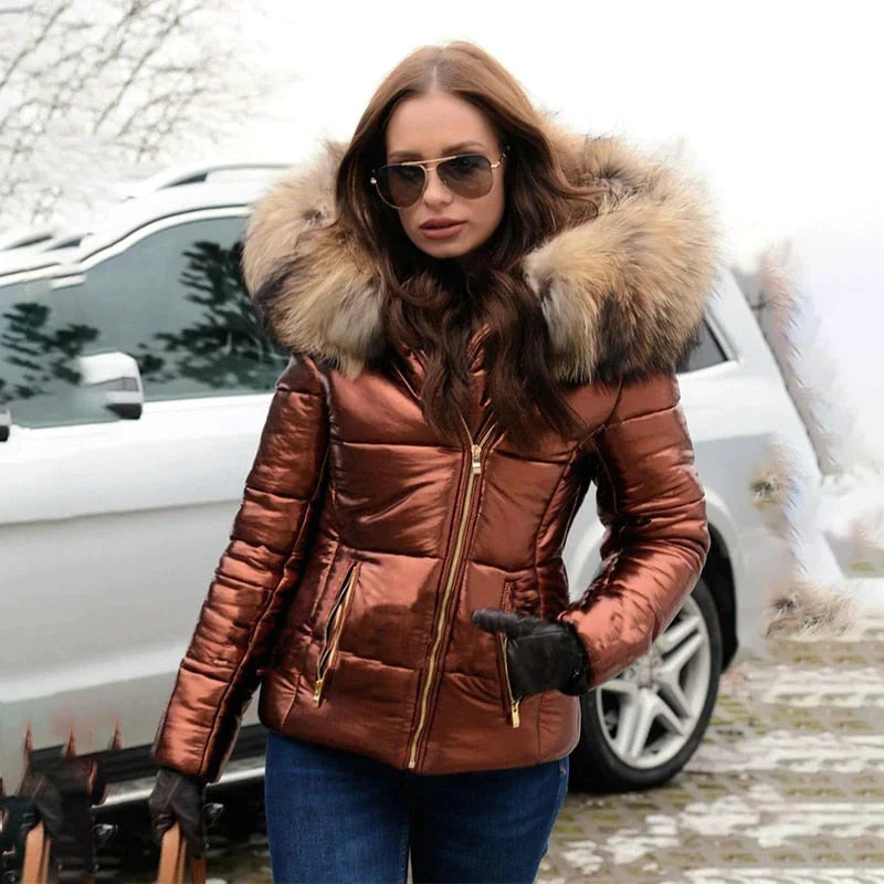 Erin | Women's Cosy Faux Fur Hooded Puffer Jacket for Winter