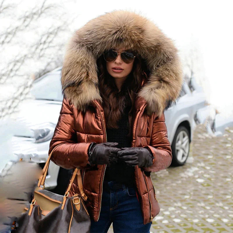 Erin | Women's Cosy Faux Fur Hooded Puffer Jacket for Winter