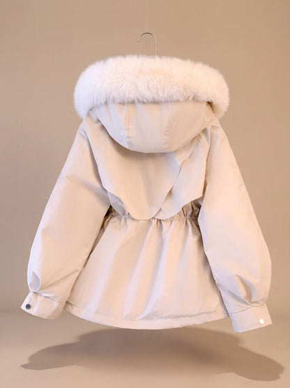 Rosie | Women's Hooded Faux-Fur Drawstring Puffer Jacket for Winter