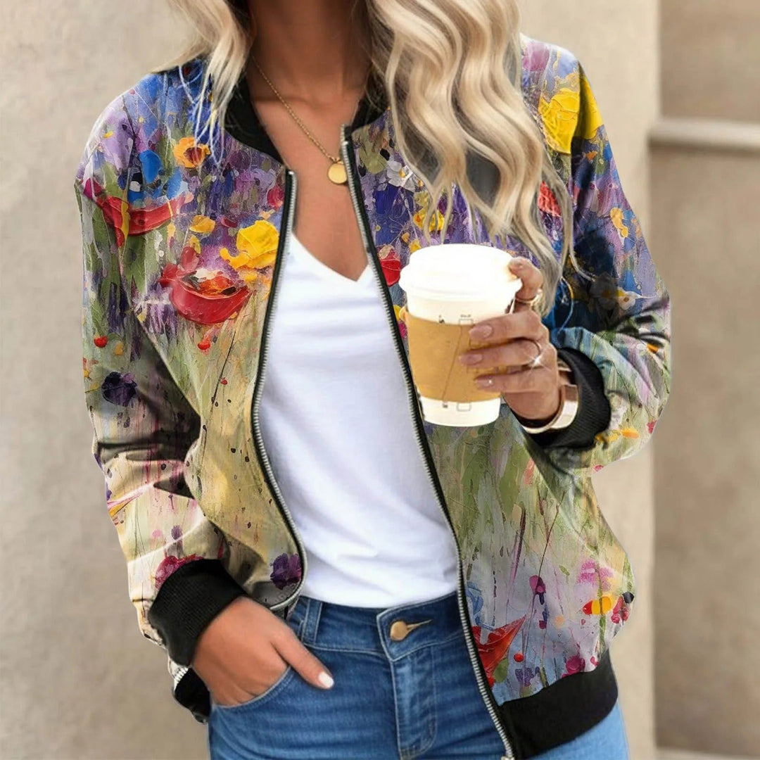 Annabel | Women's Chic Floral Print Bomber Jacket