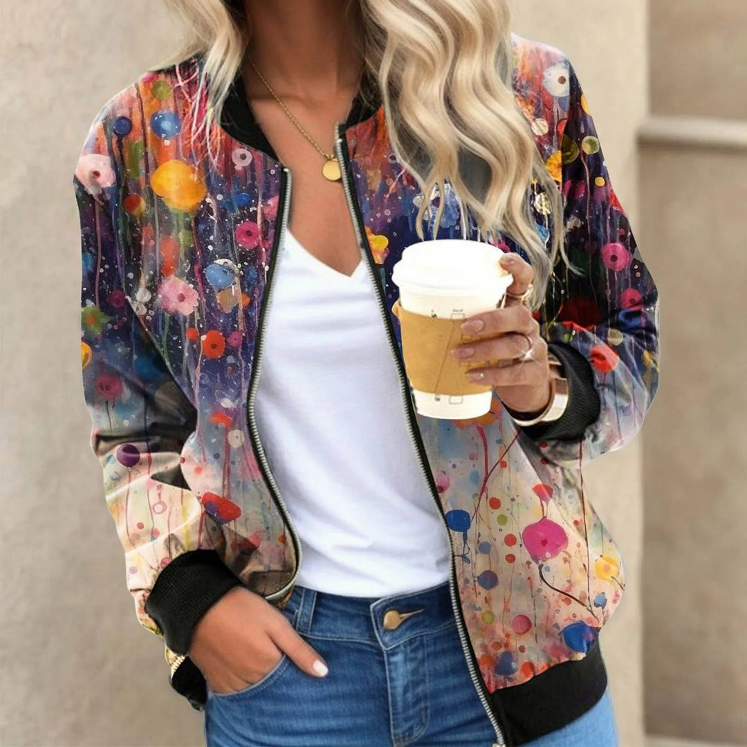 Annabel | Women's Chic Floral Print Bomber Jacket