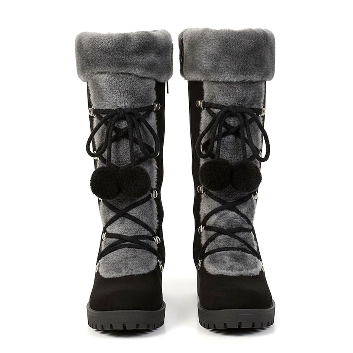Beatrice | Women's Faux Fur-Trimmed Lace-Up Mid-Calf Winter Snow Boots