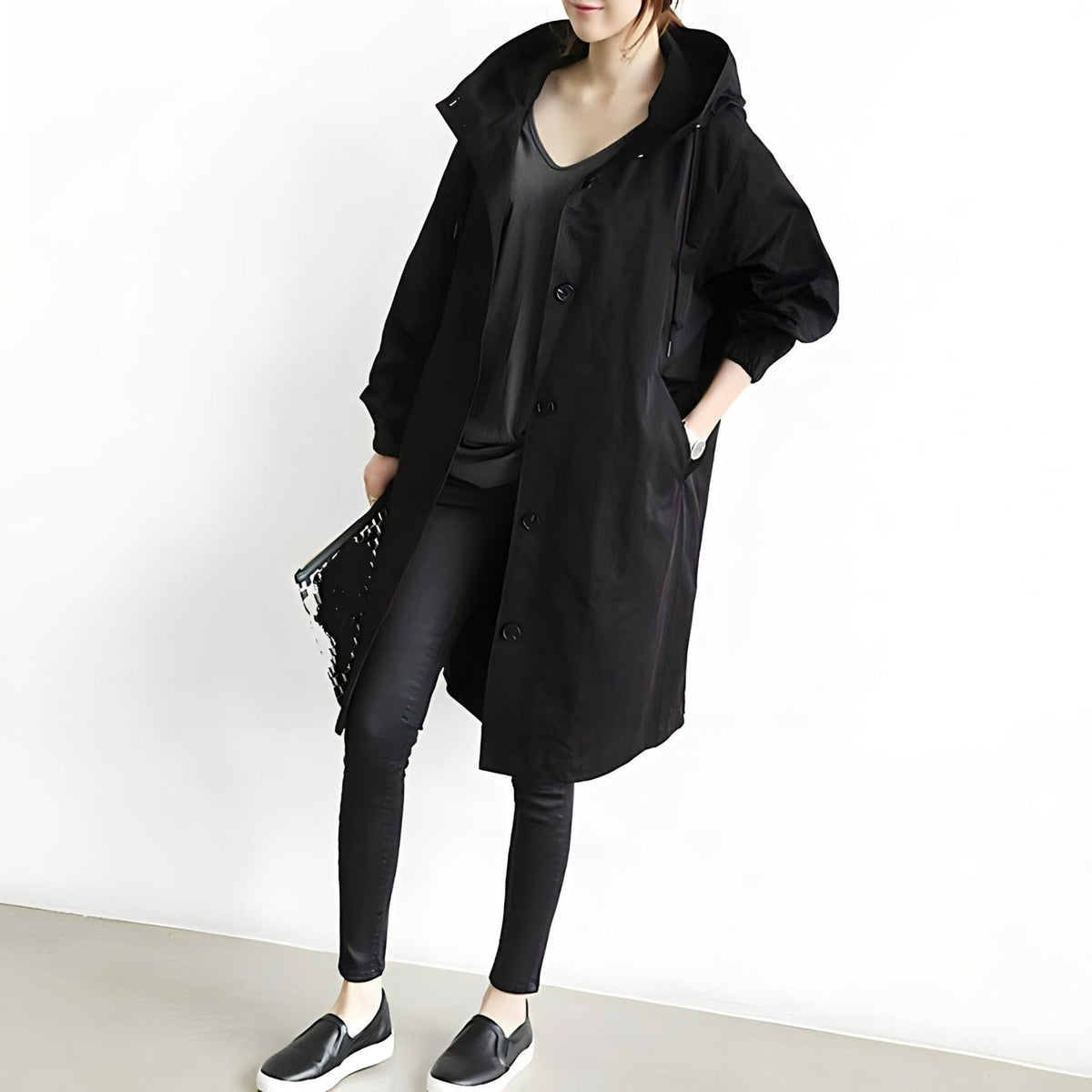 Matilda | Women's Hooded Button-Front Trench Coat