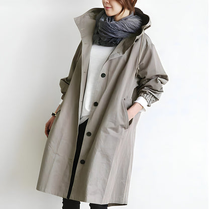 Matilda | Women's Hooded Button-Front Trench Coat