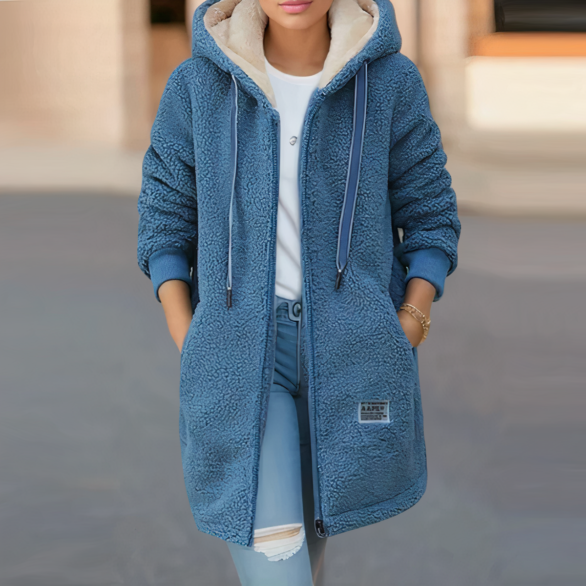 Una | Women's Cosy Hooded Fleece Jacket for Winter