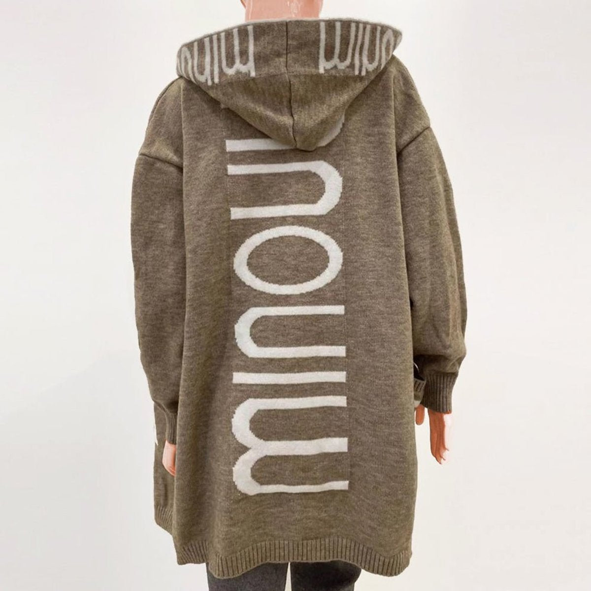 Millie | Women's Cosy Hooded Open-Front Letter-Knit Cardigan for Winter