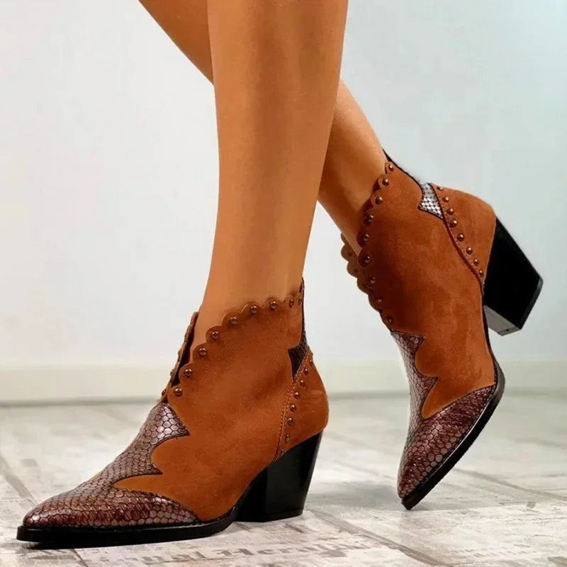 Eleanor | Women's Stylish Lace-Up Cowboy Boots
