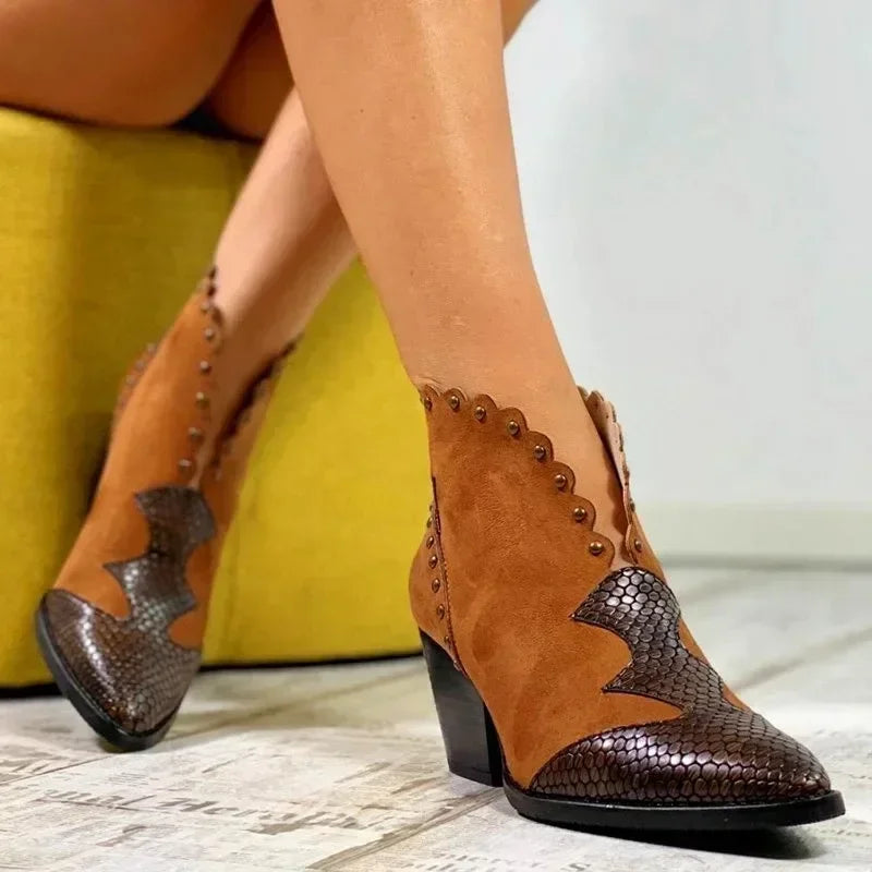Eleanor | Women's Stylish Lace-Up Cowboy Boots
