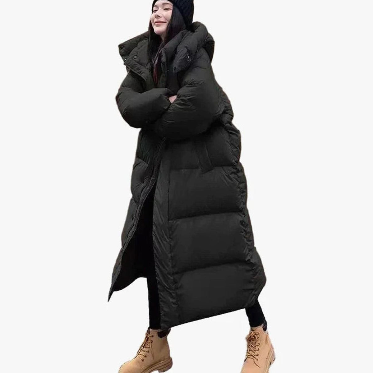 Elsie | Women's Long Hooded Quilted Oversized Puffer Coat for Winter