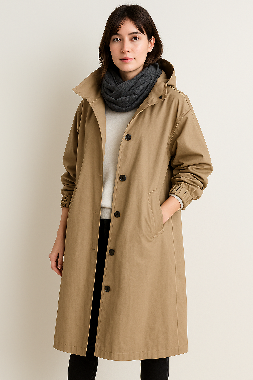 Leah | Women's Ranya Autumn Edition Long Hooded Trench Coat